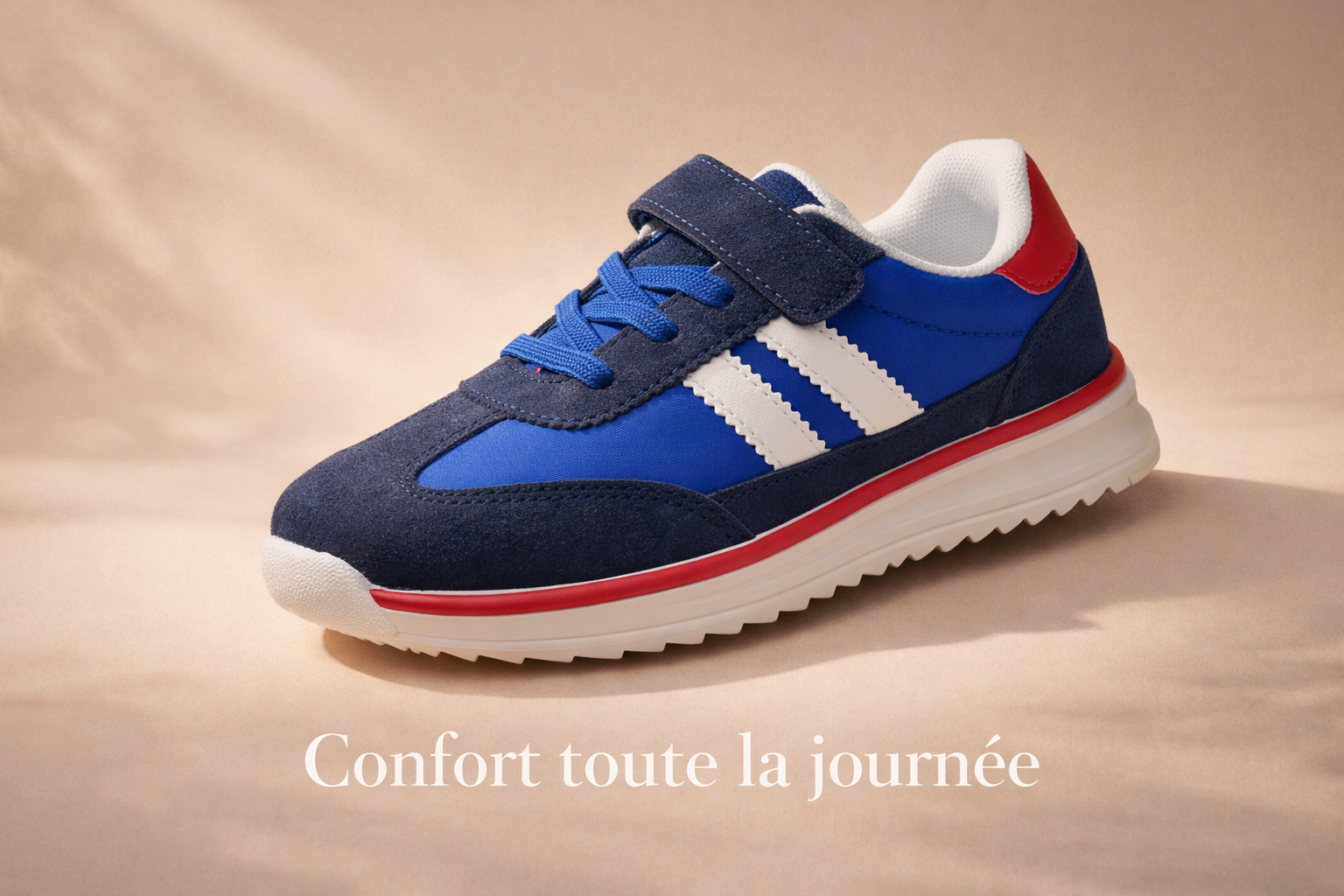 Basket enfant rétro bleu