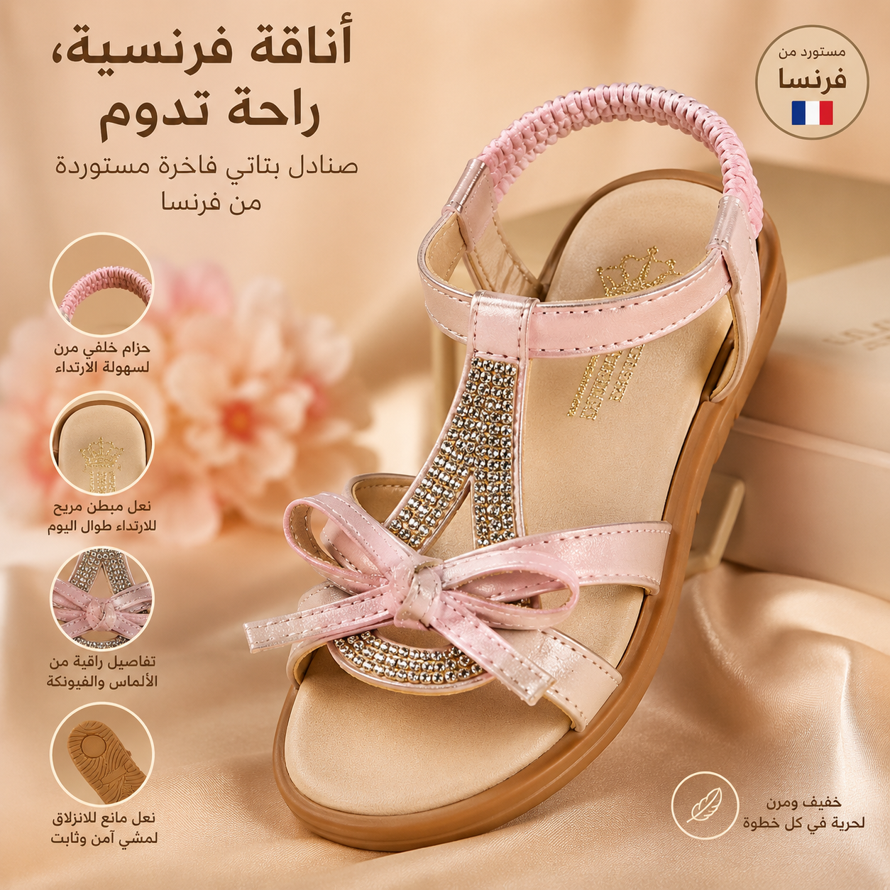 صندالة الأميرات  للبنات – مستوردة من فرنسا ✨