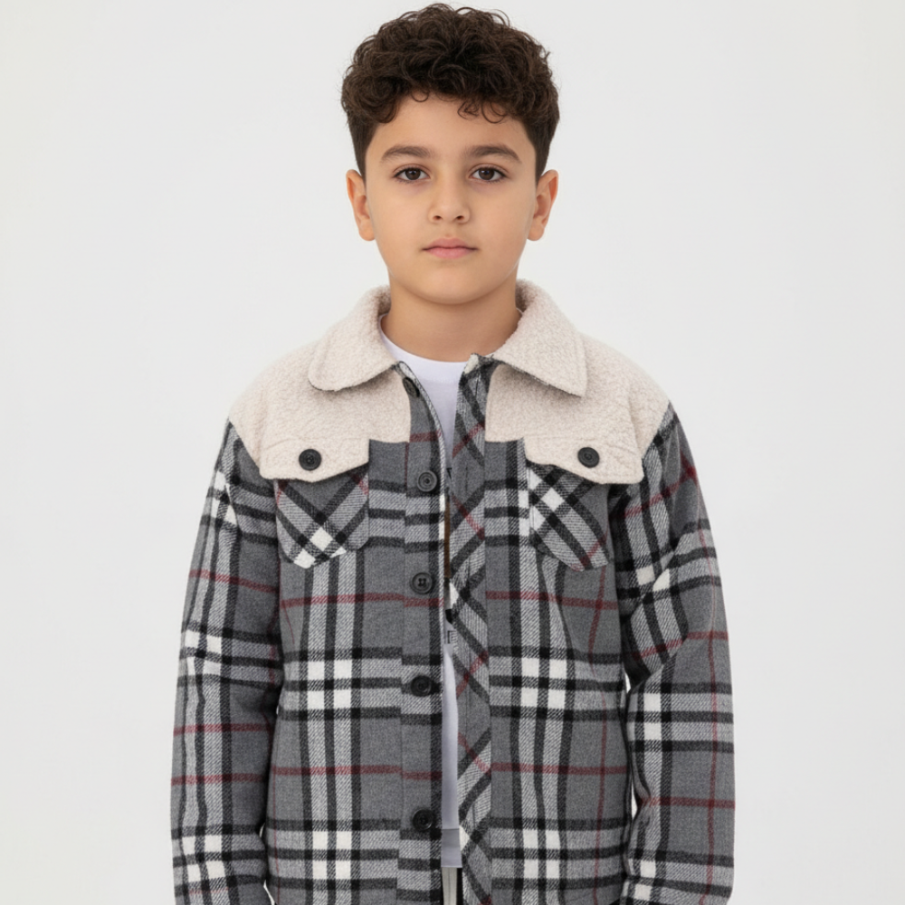 Veste Chemise Enfant à Carreaux