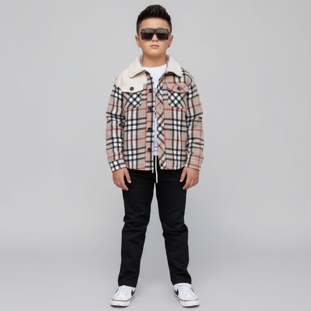 Veste Chemise Enfant à Carreaux