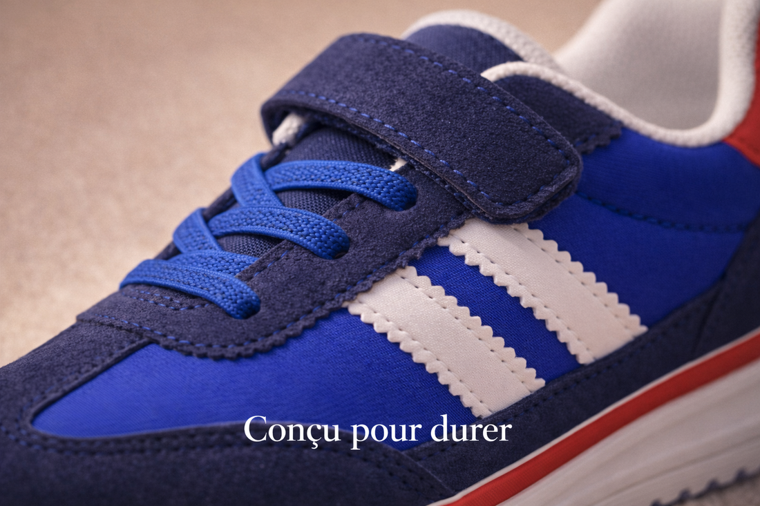 Basket enfant rétro bleu