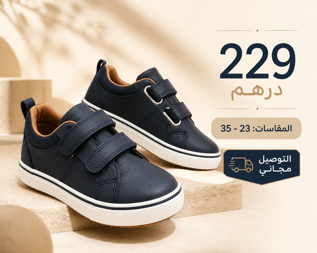 👟 سبرديلة أولاد كحلية Velcro – Back to School | 23–35