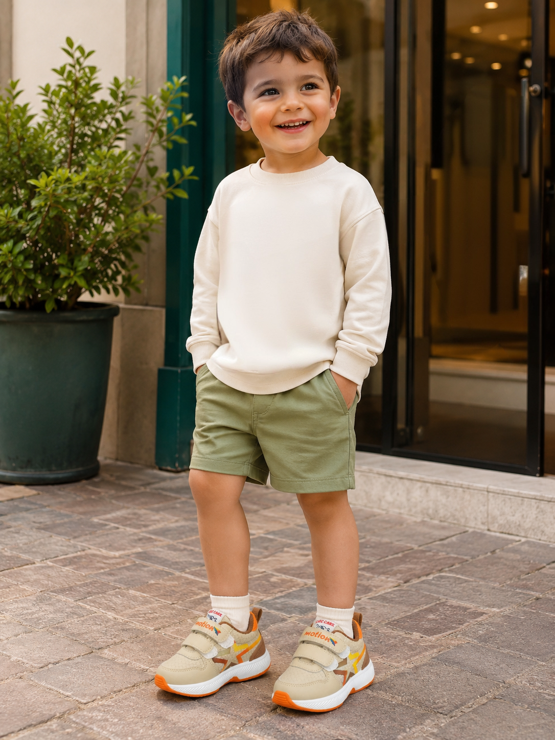 سبرديلة للأولاد Beige Sport بـ Scratch