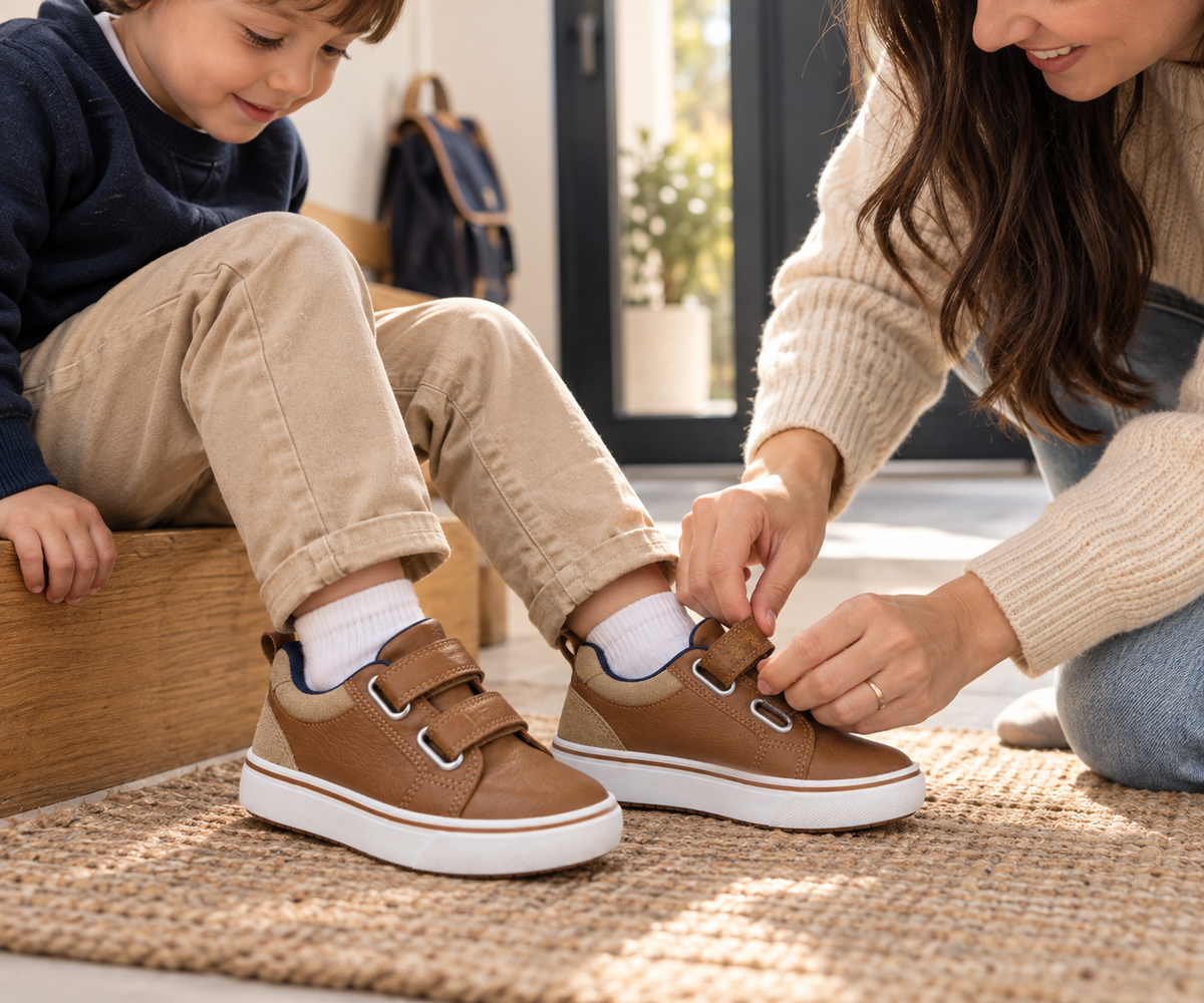👟 سبرديلة أولاد بنية Velcro – Back to School | 23–35