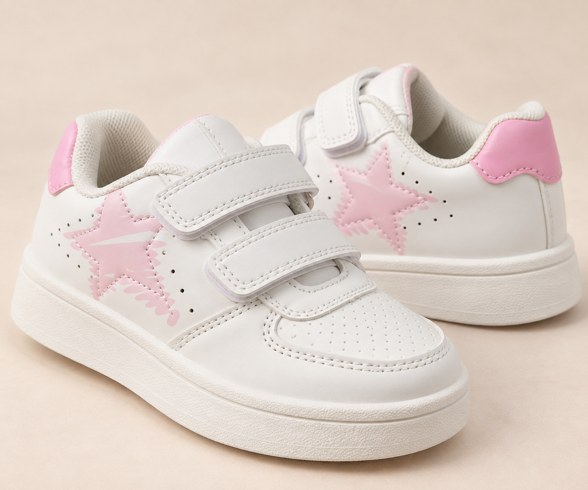 👟 سبرديلة بنات بيضاء و وردية – من 25 حتى 30