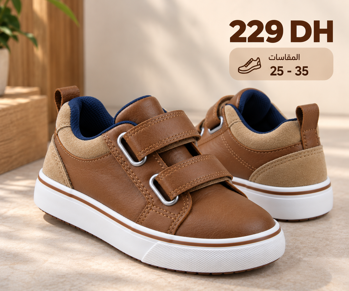 👟 سبرديلة أولاد بنية Velcro – Back to School | 23–35