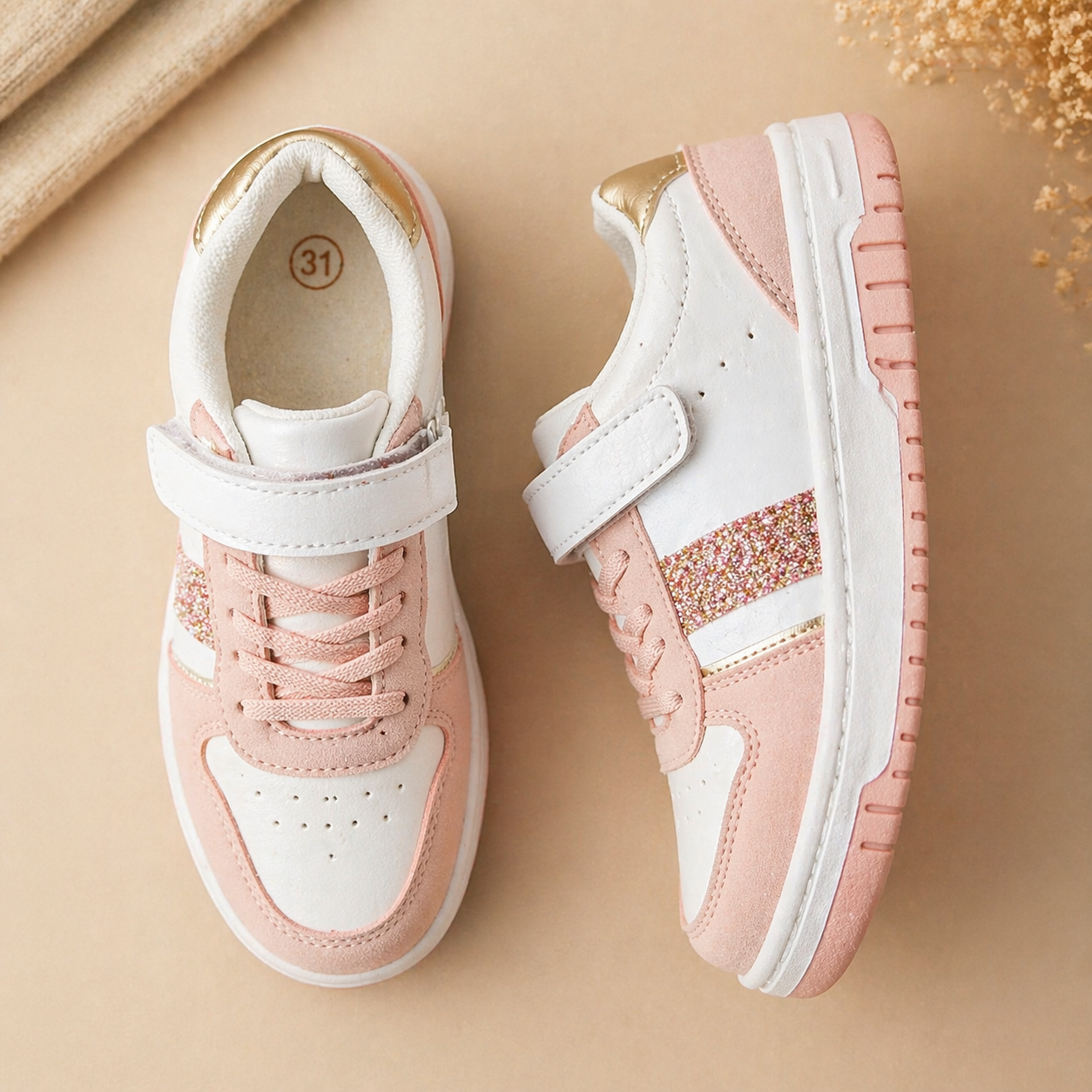 👟 سبرديلة بنات أنيقة – وردي ناعم بلمسة لامعة ✨🌸